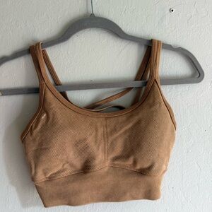 Women's Tan Ribbed Bralette